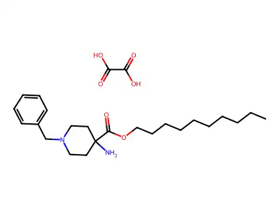 4-Piperidinecarboxylic acid, 4-amino-1-(phenylmethyl)-, decyl ester, ethanedioate (1:2) structure
