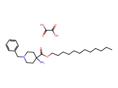 4-Piperidinecarboxylic acid, 4-amino-1-(phenylmethyl)-, dodecyl ester, ethanedioate (1:2) structure