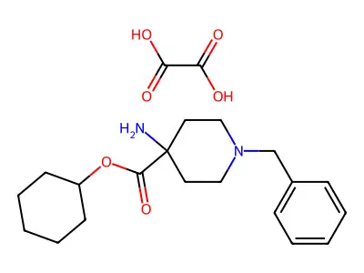 4-Piperidinecarboxylic acid, 4-amino-1-(phenylmethyl)-, cyclohexyl ester, ethanedioate (1:2) structure