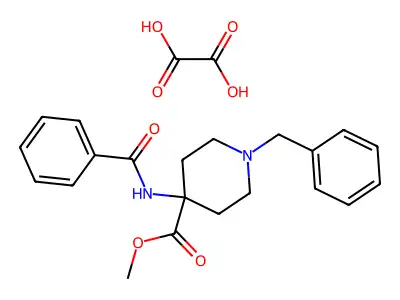 Methyl 4-benzamido-1-benzyl-4-piperidinecarboxylate dioxalate structure