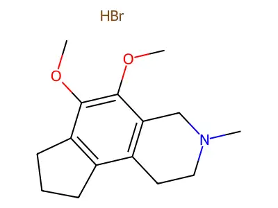 1H-Cyclopent(f)isoquinoline, 2,3,4,7,8,9-hexahydro-5,6-dimethoxy-3-methyl-, hydrobromide structure