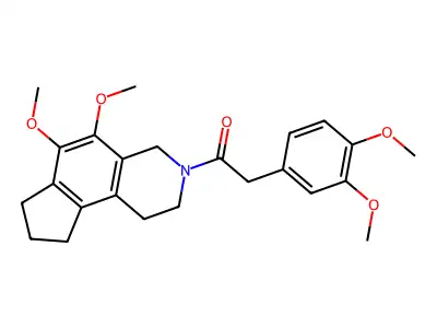 1H-Cyclopent(f)isoquinoline, 2,3,4,7,8,9-hexahydro-5,6-dimethoxy-3-((3,4-dimethoxyphenyl)acetyl)- structure