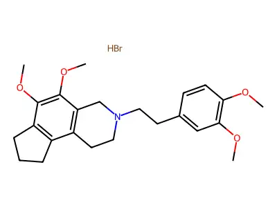 1H-Cyclopent(f)isoquinoline, 2,3,4,7,8,9-hexahydro-5,6-dimethoxy-3-(3,4-dimethoxyphenethyl)-,hydrobromide structure