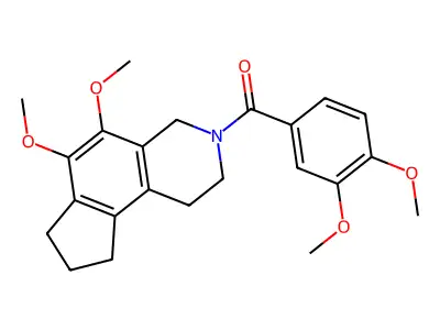1H-Cyclopent(f)isoquinoline, 2,3,4,7,8,9-hexahydro-3-(3,4-dimethoxybenzoyl)-5,6-dimethoxy- structure