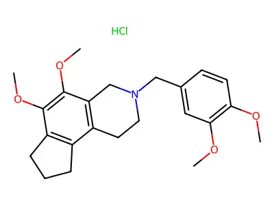1H-Cyclopent(f)isoquinoline, 2,3,4,7,8,9-hexahydro-3-(3,4-dimethoxybenzyl)-5,6-dimethoxy-, hydrochloride structure