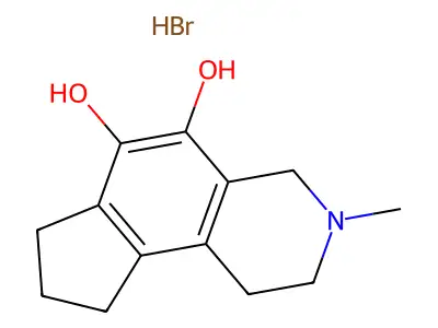 3-Methyl-2,3,4,7,8,9-hexahydro-1H-cyclopent(f)isoquinoline-5,6-diol hydrobromide structure