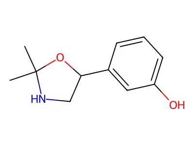 Phenol, 3-(2,2-dimethyl-5-oxazolidinyl)- structure