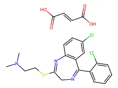 (E)-but-2-enedioic acid,2-[[7-chloro-5-(2-chlorophenyl)-3H-1 structure