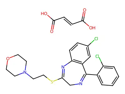 (E)-but-2-enedioic acid,4-[2-[[7-chloro-5-(2-chlorophenyl)-3 structure
