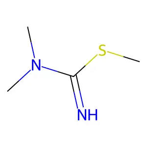 Carbamimidothioic acid, N,N-dimethyl-, methyl ester structure