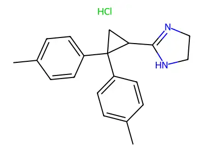 4,5-Dihydro-2-(2,2-bis(p-tolyl)cyclopropyl)-1H-imidazole hydrochloride structure