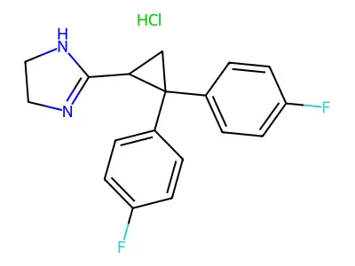 4,5-Dihydro-2-(2,2-bis(p-fluorophenyl)cyclopropyl)-1H-imidazole hydrochloride structure