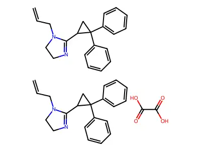 1H-Imidazole, 4,5-dihydro-1-allyl-2-(2,2-diphenylcyclopropyl)-, oxalate (2:1) structure