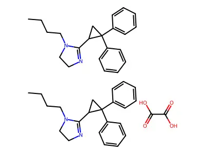 1H-Imidazole, 4,5-dihydro-1-butyl-2-(2,2-diphenylcyclopropyl)-, oxalate (2:1) structure