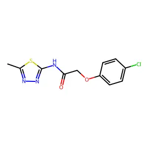 2-(4-chlorophenoxy)-N-(5-methyl-1,3,4-thiadiazol-2-yl)acetamide structure