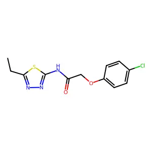 2-(4-chlorophenoxy)-N-(5-ethyl-1,3,4-thiadiazol-2-yl)acetamide structure