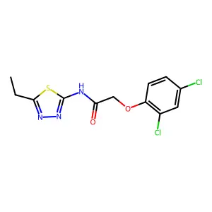 2-(2,4-dichlorophenoxy)-N-(5-ethyl-1,3,4-thiadiazol-2-yl)acetamide structure