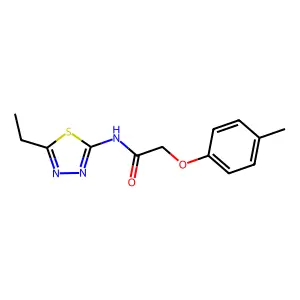 N-(5-ethyl-1,3,4-thiadiazol-2-yl)-2-(4-methylphenoxy)acetamide structure