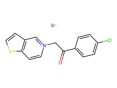 Thieno(3,2-c)pyridinium, 5-(p-chlorophenacyl)-, bromide structure