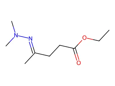 Ethyl 4-(dimethylhydrazinylidene)pentanoate structure