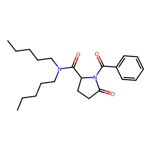 1-Benzoyl-5-oxo-n,n-dipentylprolinamide structure