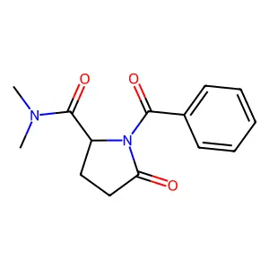 1-Benzoyl-n,n-dimethyl-5-oxoprolinamide structure