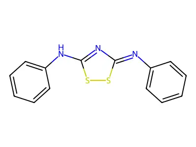 N-Phenyl-3-(phenylimino)-3H-1,2,4-dithiazol-5-amine structure