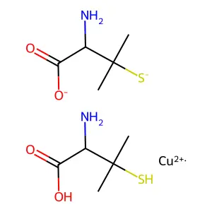 Copper;bis(2-amino-3-methyl-3-sulfidobutanoate);hydron structure