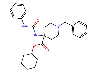 4-Piperidinecarboxylic acid, 4-(((phenylamino)carbonyl)amino)-1-(phenylmethyl)-, cyclohexyl ester structure