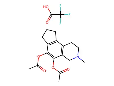 1H-Cyclopent(f)isoquinoline-5,6-diol, 2,3,4,7,8,9-hexahydro-3-methyl-, diacetate (ester), trifluoroacetate structure