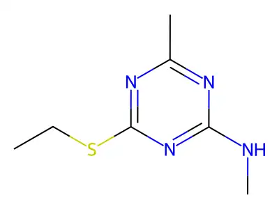 1,3,5-Triazin-2-amine, N,4-dimethyl-6-(ethylthio)- structure