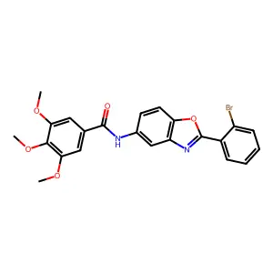 N-[2-(2-bromophenyl)-1,3-benzoxazol-5-yl]-3,4,5-trimethoxybenzamide structure