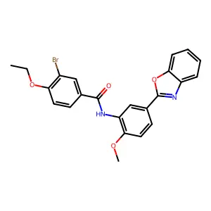 N-[5-(1,3-benzoxazol-2-yl)-2-methoxyphenyl]-3-bromo-4-ethoxybenzamide structure