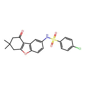 4-chloro-N-(7,7-dimethyl-9-oxo-6,8-dihydrodibenzofuran-2-yl)benzenesulfonamide structure