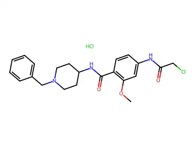 Benzamide, 4-((chloroacetyl)amino)-2-methoxy-N-(1-(phenylmethyl)-4-piperidinyl)-, monohydrochloride structure