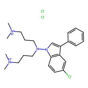 Indole, 1-(bis(3-(dimethylamino)propyl)amino)-5-chloro-3-phenyl-,dihydrochloride structure