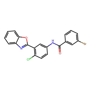 N-[3-(1,3-benzoxazol-2-yl)-4-chlorophenyl]-3-bromobenzamide structure