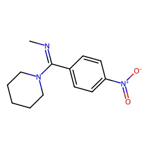 N-[(4-nitrophenyl)(1-piperidinyl)methylene]methanamine structure