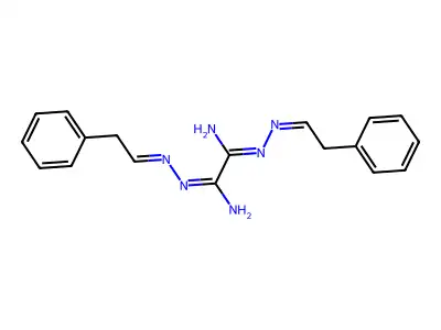 1-N'-[(E)-2-phenylethylideneamino]-2-N'-[(Z)-2-phenylethylideneamino]ethanediimidamide structure