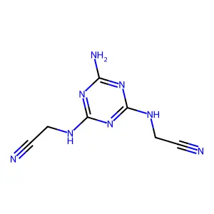 Acetonitrile, 2,2'-((6-amino-1,3,5-triazine-2,4-diyl)diimino)bis- structure