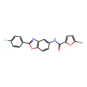 5-bromo-N-[2-(4-fluorophenyl)-1,3-benzoxazol-5-yl]furan-2-carboxamide structure