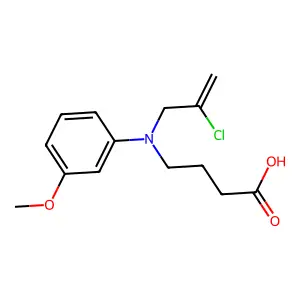 4-[(2-Chloroprop-2-en-1-yl)(3-methoxyphenyl)amino]butanoic acid structure
