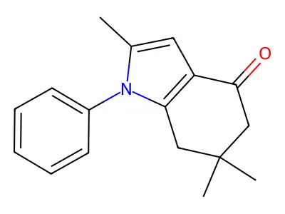 2,6,6-trimethyl-1-phenyl-5,7-dihydroindol-4-one structure