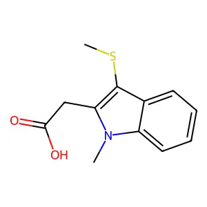 2-(1-Methyl-3-methylthioindol-2-yl)acetic acid structure