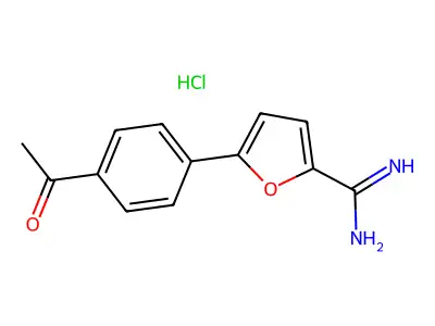 Acetophenone, 4-(5-amidinofuryl)-, monohydrochloride structure
