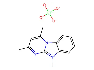 Pyrimido(1,2-a)benzimidazol-5-ium, 2,4,10-trimethyl-, perchlorate structure