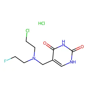 Uracil, 5-(((2-chloroethyl)(2-fluoroethyl)amino)methyl)-, monohydrochloride structure