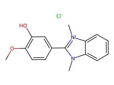 5-(1,3-Dimethylbenzimidazol-3-ium-2-yl)-2-methoxyphenol;chloride structure