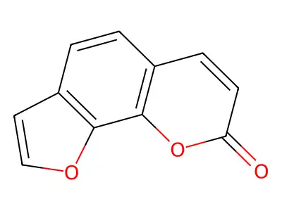 8H-Furo(3,2-h)(1)benzopyran-8-one structure