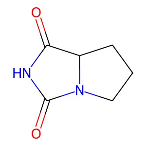(7aS)-hexahydro-1H-pyrrolo(1,2-c)imidazolidine-1,3-dione structure